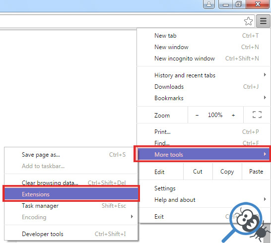 Remove Search.newtabtvgamasearch.com from Google Chrome - Step 2.1