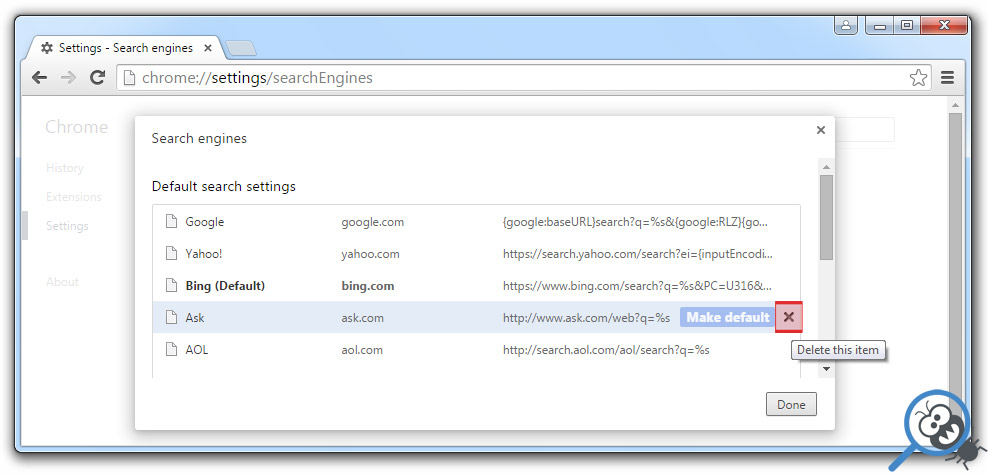 Remove Search.lexside.com from Google Chrome - Step 2.4