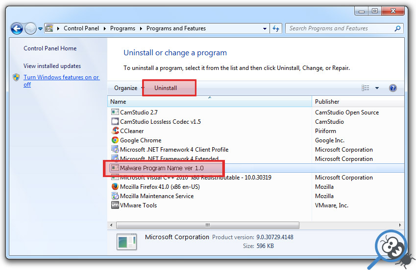 Search Protect virus remove from Windows - step 1.3